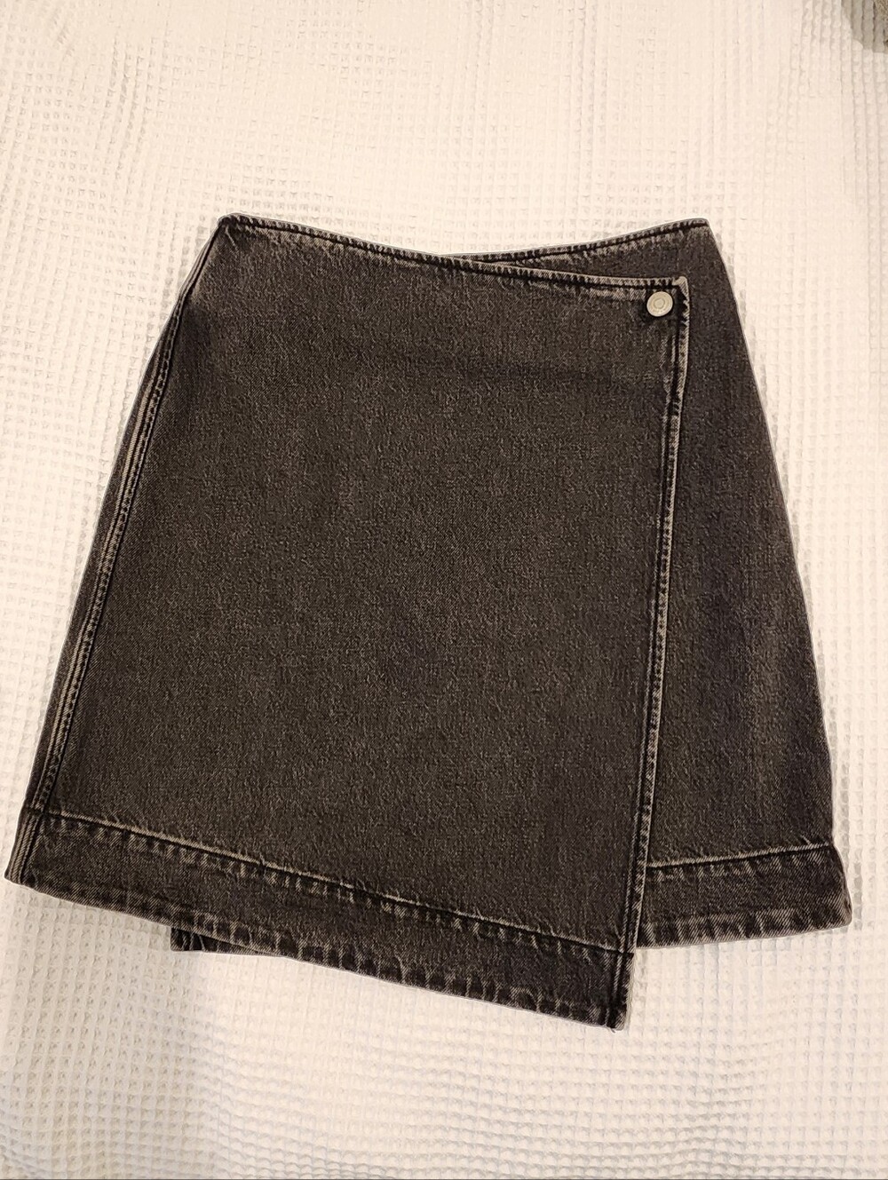 COS Washed Black Denim Wrap Skirt